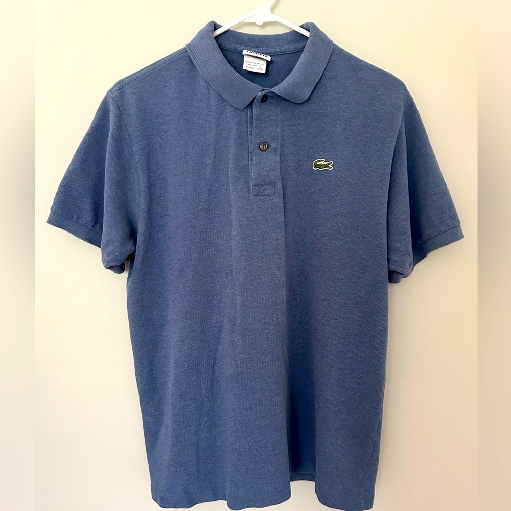 Lacoste Blue Pique Polo Shirt